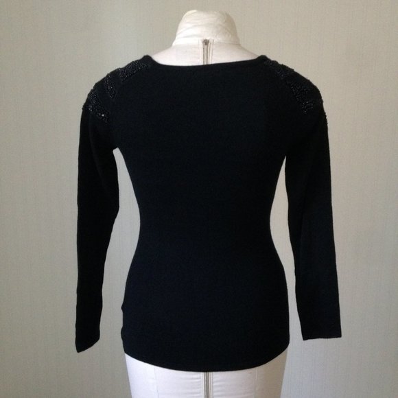 Beaded Silk & Wool Blend Pullover Sweater - Picture 6 of 8